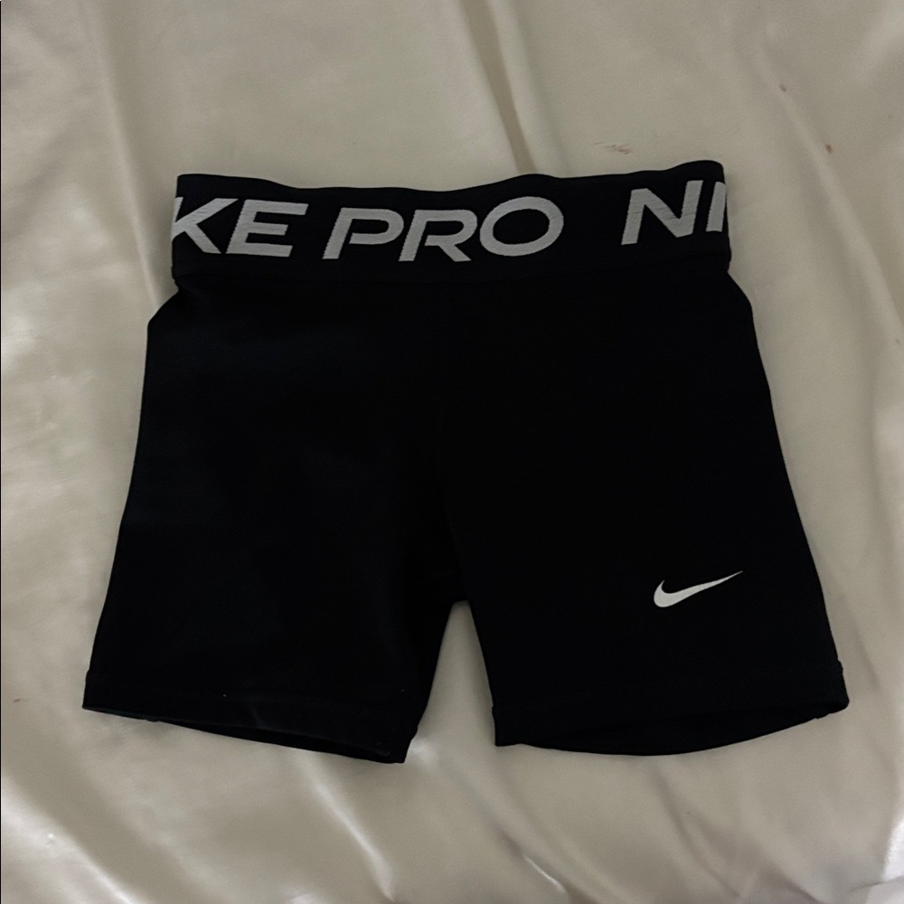 Nike Black Compression Shorts with White Logo